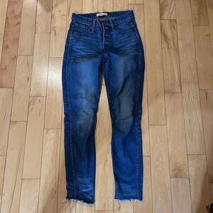 Madewell 10" High-Rise Skinny Jeans: Chewed-Hem Edition